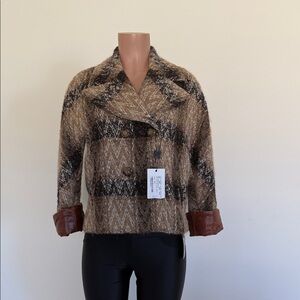 Dolce & Gabbana Brown and Black Teddy Jacket a size 40